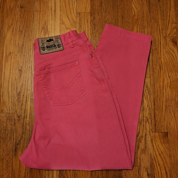 hot pink high waisted jeans